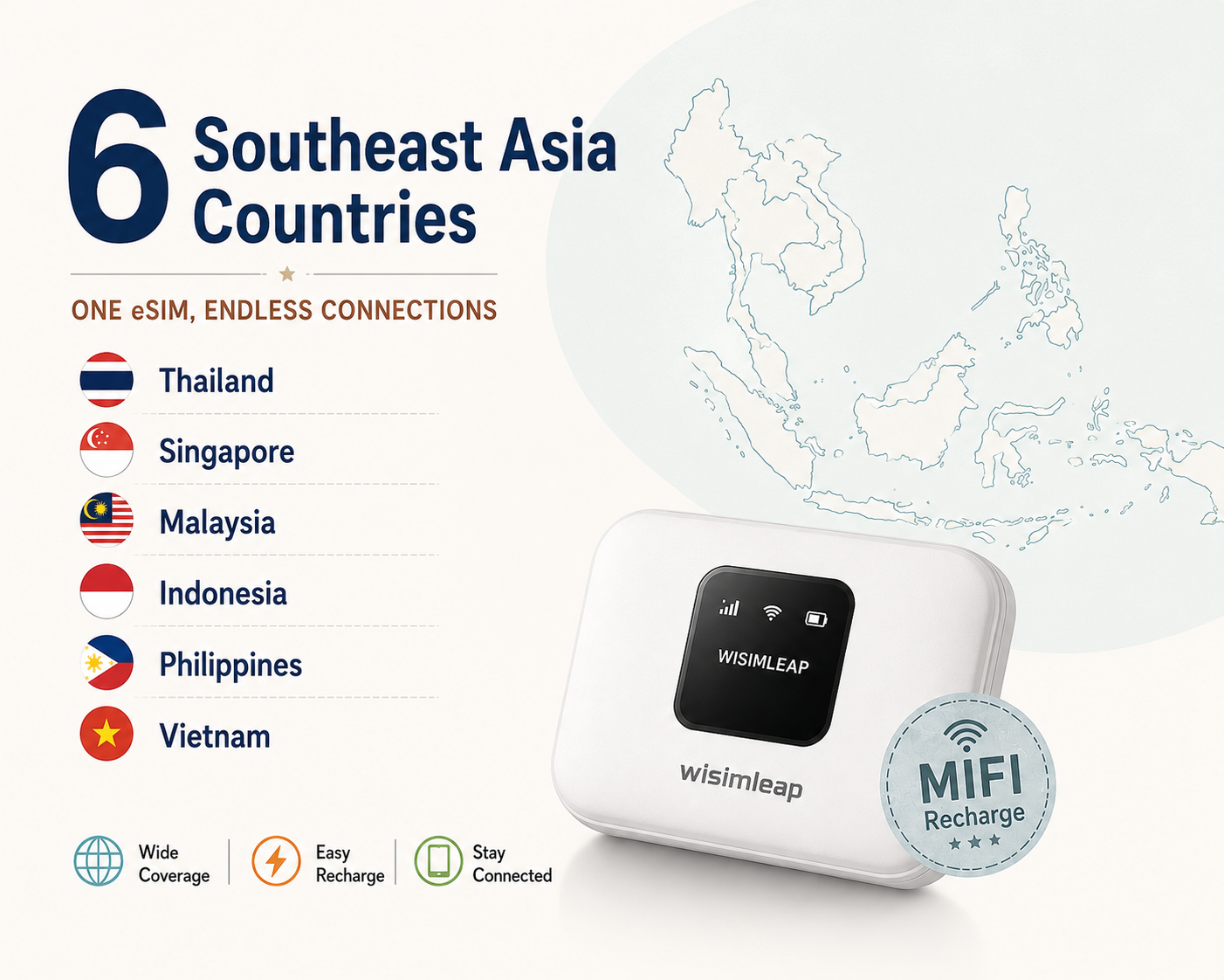 6 Southeast Asian Countries -- MiFi Data Plan Recharge（副本）