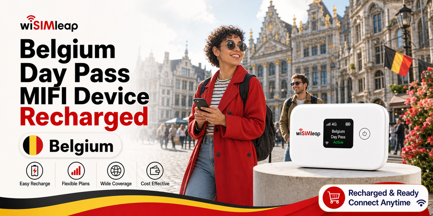 MIFI Device Recharge Data Plan Order--Belgium /Day Pass
