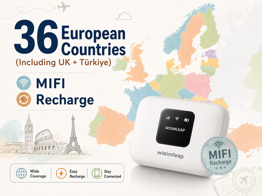 36 European Countries (Including UK + Türkiye)-- MiFi Data Plan Recharge