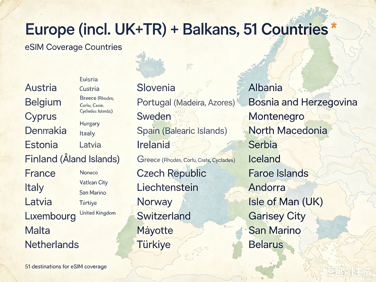 Europe (incl. UK + TR) + Balkans, 51 Countries-- MiFi Data Plan Recharge