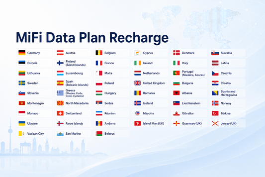 Europe  51 Countries-- MiFi Data Plan Recharge