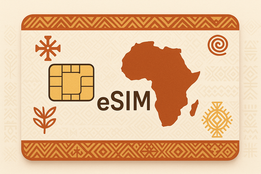 esim for africa , with a  light background and local style