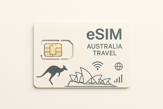 eSIM for Australia, with a light background