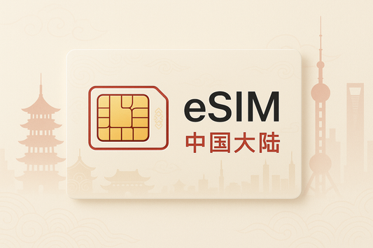 eSIM for China Mainland, with a light background and local style
