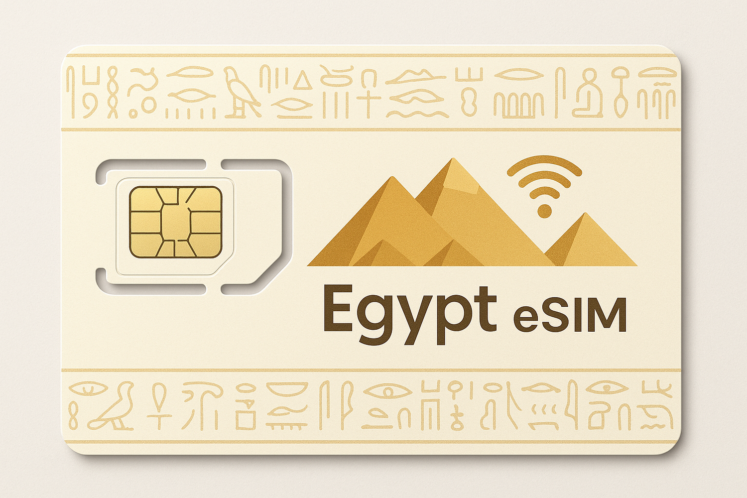 eSIM for Egypt,with a light background and local style