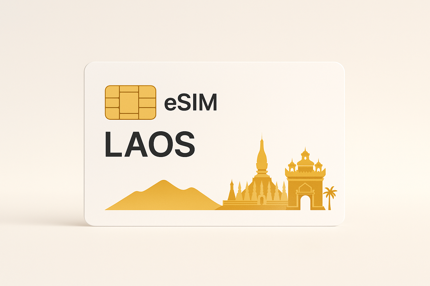 eSIM for  Loas, with  a light background