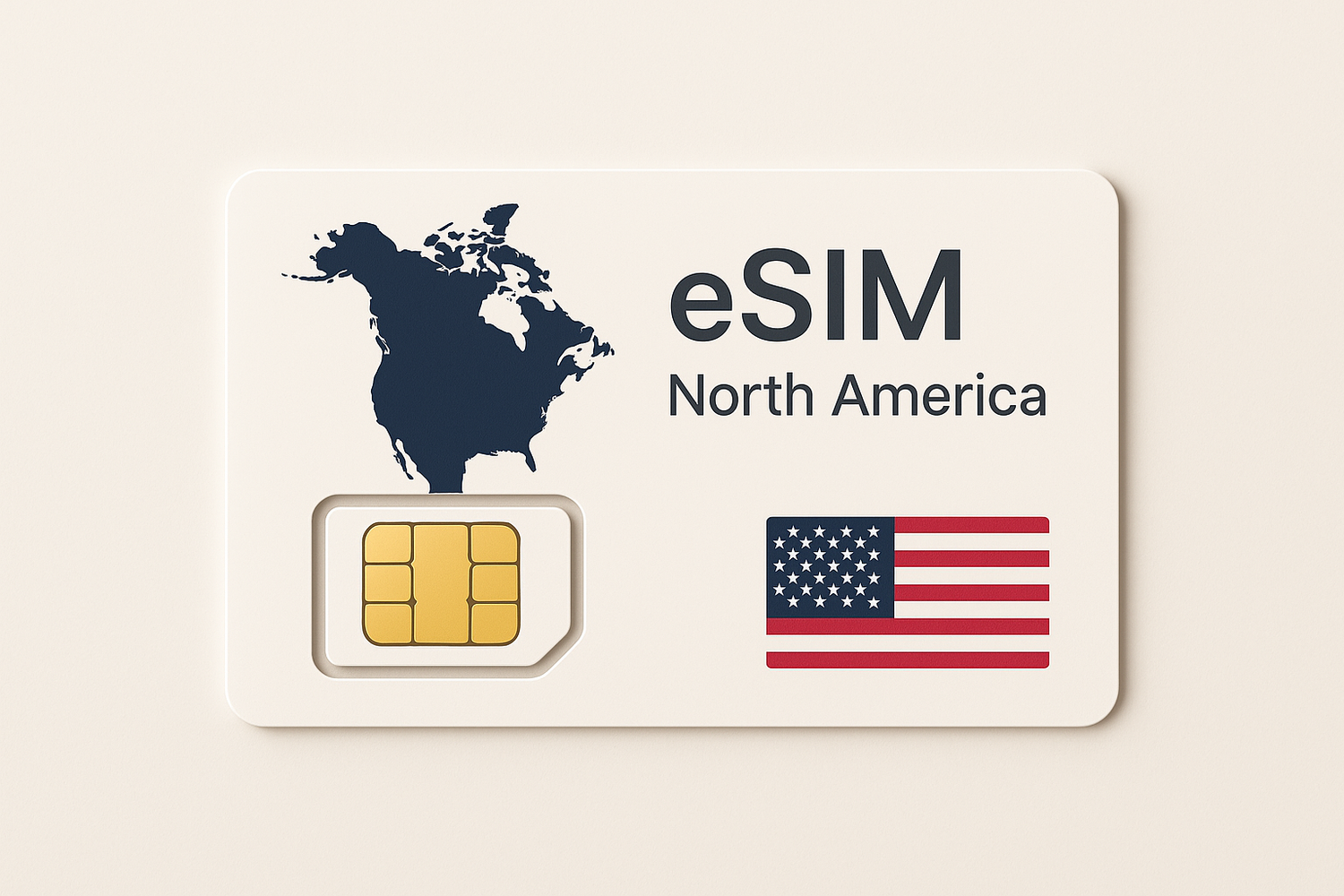 eSIM for NorthAmerica , with light background, 