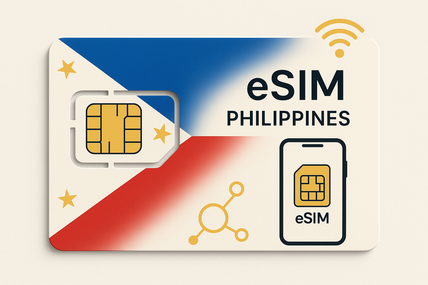 eSIM for Philippines, with a  light background