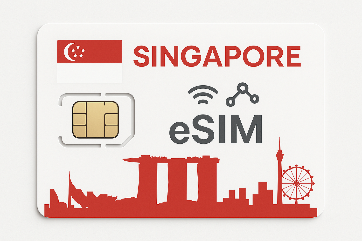 eSIM for Singapore, with a light background
