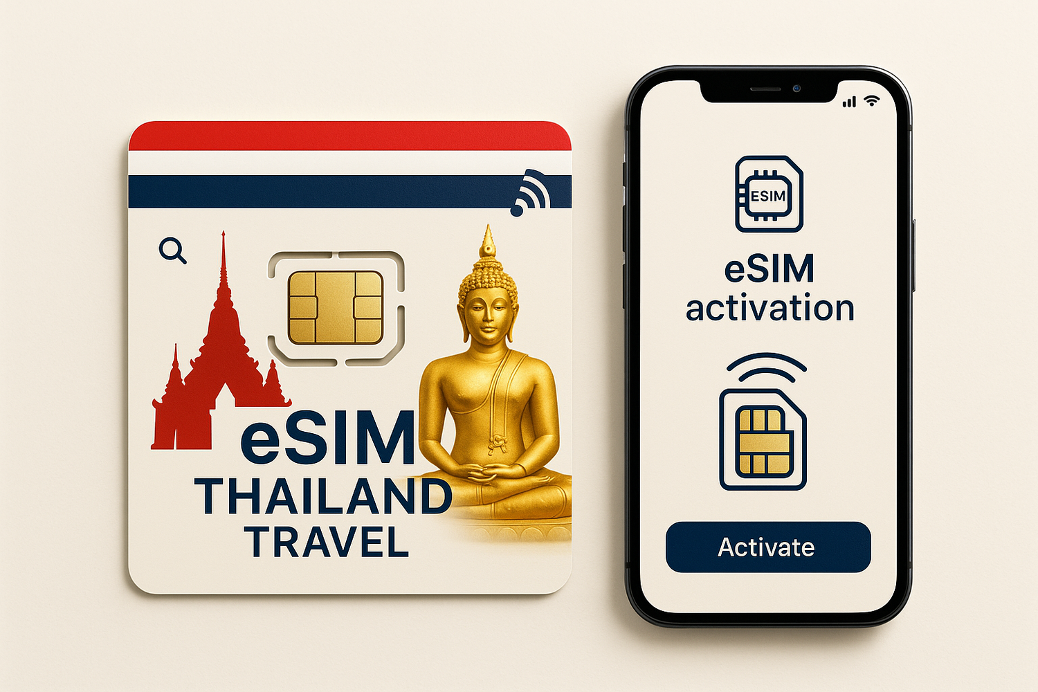 eSIM for Thailand, with a light background