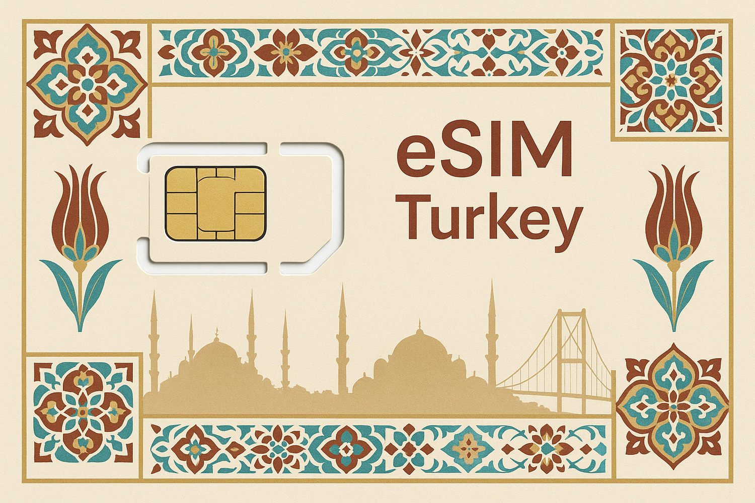 eSIM for Turkey, with a light background and local style